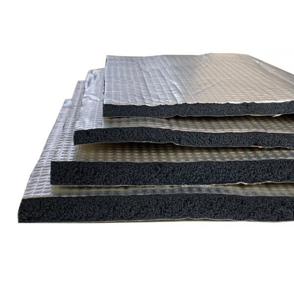 Soundproofing rubber foam with aluminum foil ABM - 6mm, 0.5m² pianka kauczukowa,pianka wyciszająca,pianka wygłuszająca,pianka kauczukowa izolacyjna Insulation Rubber Foam abm rubber foam